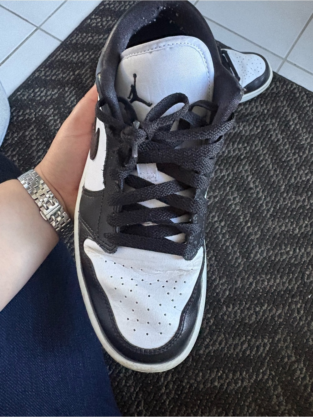 Nike Jordan Woman Black/White Low-Top Sneaker - Picture 2 of 4